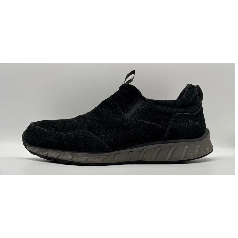 L.L.Bean Men's Black Suede Slip On Comfort Shoes Casual Walking Loafers Size 11